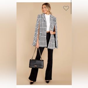 Flying Tomato Black and white tweed cape blazer, BRAND BEW NEVER WORN